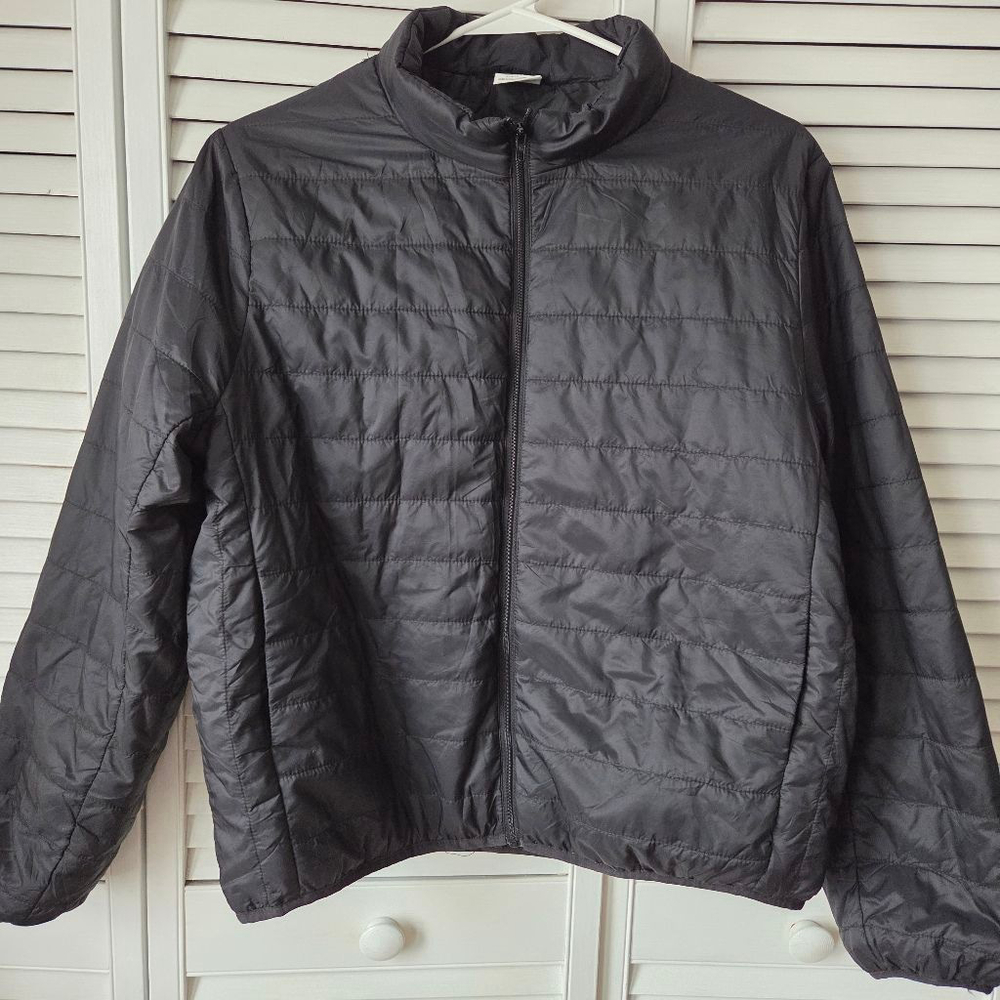 Women's PINK Victoria's Secret Black Puffer Jacket L - Picture 1 of 11